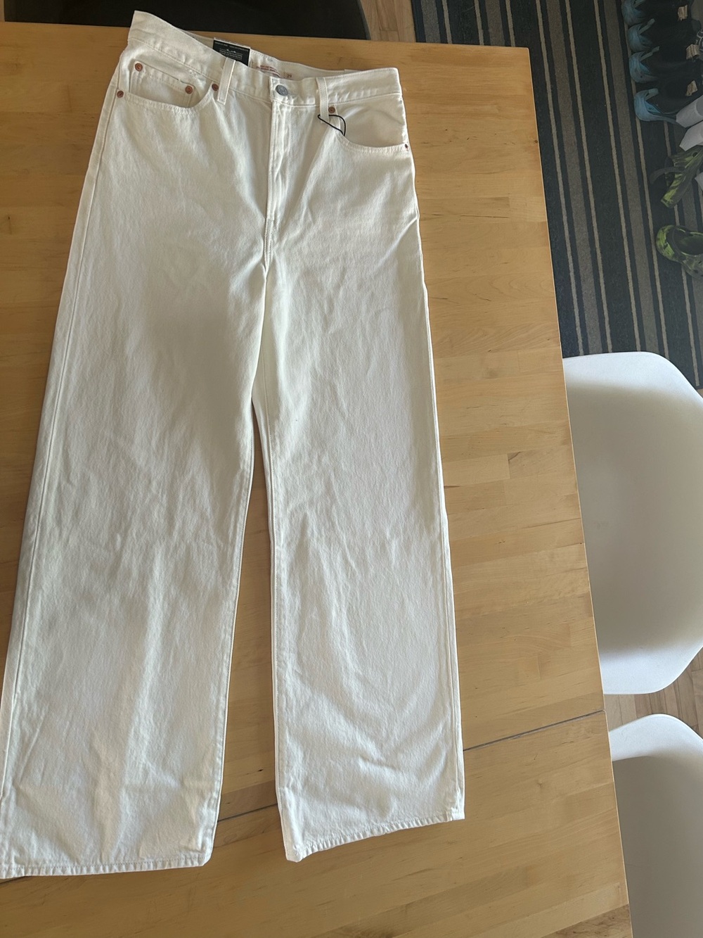 Brand new with tags - Woman Ribcage Wide-leg White Jeans